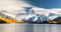 Picturesque view on Bachalpsee lake in Swiss Alps mountains Royalty Free Stock Photo