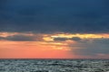 Picturesque view of beautiful sky with clouds over sea at sunset Royalty Free Stock Photo