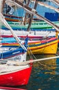 Picturesque view of boats in the port of Collioure, France Royalty Free Stock Photo