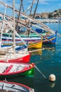 Picturesque view of boats in the port of Collioure, France Royalty Free Stock Photo
