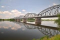 Picturesque view on bridge over Vistula river in Grudziadz in Poland Royalty Free Stock Photo