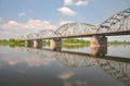 Picturesque view on bridge over Vistula river in Grudziadz in Poland Royalty Free Stock Photo