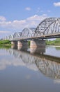 Picturesque view on bridge over Vistula river in Grudziadz in Poland Royalty Free Stock Photo