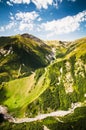 Picturesque view of Caucasia mountains and river