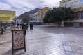 Picturesque view of the central paved square in Nafplio - Greece