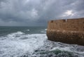 Picturesque view of the coastline on a gloomy day