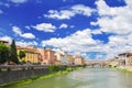 Picturesque view on colorful Ponte Vecchio over Arno River in Florence, Italy Royalty Free Stock Photo