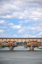 Picturesque view on colorful Ponte Vecchio over Arno River in Florence, Italy Royalty Free Stock Photo