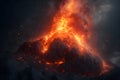 A picturesque view of an erupting volcano. Generative AI