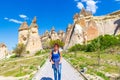 Unique Fairy Chimneys rock formation Cappadocia Turkey Royalty Free Stock Photo