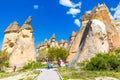 Unique Fairy Chimneys rock formation Cappadocia Turkey Royalty Free Stock Photo