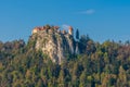 Picturesque view of the famous Bled castle. Royalty Free Stock Photo