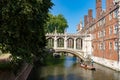 picturesque view of famous covered Bridge of Sighs, St John's College, sunny day