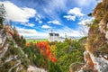 Picturesque view of famous Neuschwanstein Castle in autumn Royalty Free Stock Photo