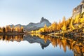 Picturesque view on Federa Lake in sunrise time