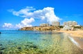 Sandy beach at Golden Bay. Malta, Europa