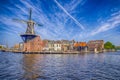 Picturesque View of Harlem Cityscape With De Adriaan Windmill