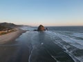 Picturesque view of Haystack Rock in Cannon Beach, Oregon Royalty Free Stock Photo