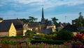 View of houses and church of Grez-Neuville Royalty Free Stock Photo