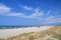 Picturesque view on Italian sandy beach Marina di Vecchiano nearby Pisa, Italy