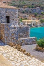 Traditional stone house in Limeni village in Mani, Peloponnese, Greece