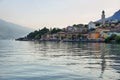 Picturesque view of Limone sul Garda at sunset, Lake Garda, Italy Royalty Free Stock Photo