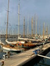 Picturesque view of a marina with numerous sailboats in Marseille-Fos Port, Marselle, France Royalty Free Stock Photo