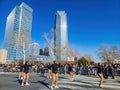 A picturesque view of the Martin Luther King Jr. Day parade taking place in the downtown area of Oklahoma City