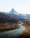 Picturesque view of Matterhorn peak and Stellisee lake in Swiss Alps Royalty Free Stock Photo