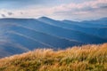 Picturesque view of the mountain slopes. Carpathians, Ukraine. Borzhava ridge