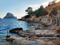 Es Vedra island. Ibiza Island, Balearic Islands. Spain Royalty Free Stock Photo