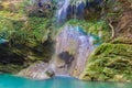 Neraida waterfalls in Milopotamos village in Kythera island in Greece Royalty Free Stock Photo