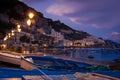 Picturesque view at night. Amalfi. Campania. Italy Royalty Free Stock Photo