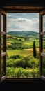 Breathtaking View Of Tuscany\'s Vineyards From Ancient Villa