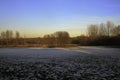 Picturesque view over a snow covered field