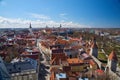 Aerial view over Tallinn historic city center. Royalty Free Stock Photo