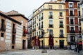 Picturesque view of Plaza de San Andres in central Madrid