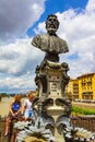 Benvenuto Cellini bust Ponte Vecchio Florence Italy Royalty Free Stock Photo