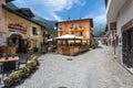 Picturesque view of a quaint street in Fenestrelle, Italy