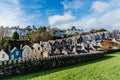 Picturesque view of row houses in small Irish town