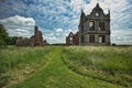 Picturesque view of the ruined medieval castle of Moreton Corbet in Shrewsbury, England