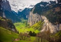 Picturesque view of Lauterbrunnen valley, Bernese Oberland, Switzerland Royalty Free Stock Photo