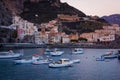 Picturesque view at sunset. Amalfi. Campania. Italy Royalty Free Stock Photo