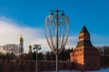 Picturesque view of the Taynitskaya tower of the Moscow Kremlin Royalty Free Stock Photo