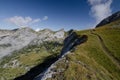 Access to Haidachstellwand peak in Rofan Alps with Mauritzalm in foreground, The Brandenberg Alps, Austria, Europe Royalty Free Stock Photo