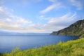 Picturesque view to lake Baikal and hills Royalty Free Stock Photo