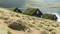 Picturesque view of tradicional faroese grass-covered houses