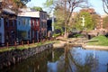 A picturesque view of the traditional houses and locks on the Chesapeake And Ohio Canal in Georgetown