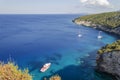 Picturesque view on turquoise Careta Trampolino rocky beach. It is situated on the north east coast of Zakynthos island on Ionian Royalty Free Stock Photo