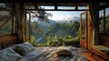 The picturesque view from your window showcases the unspoiled beauty of nature allowing for a deep and restful sleep. 2d